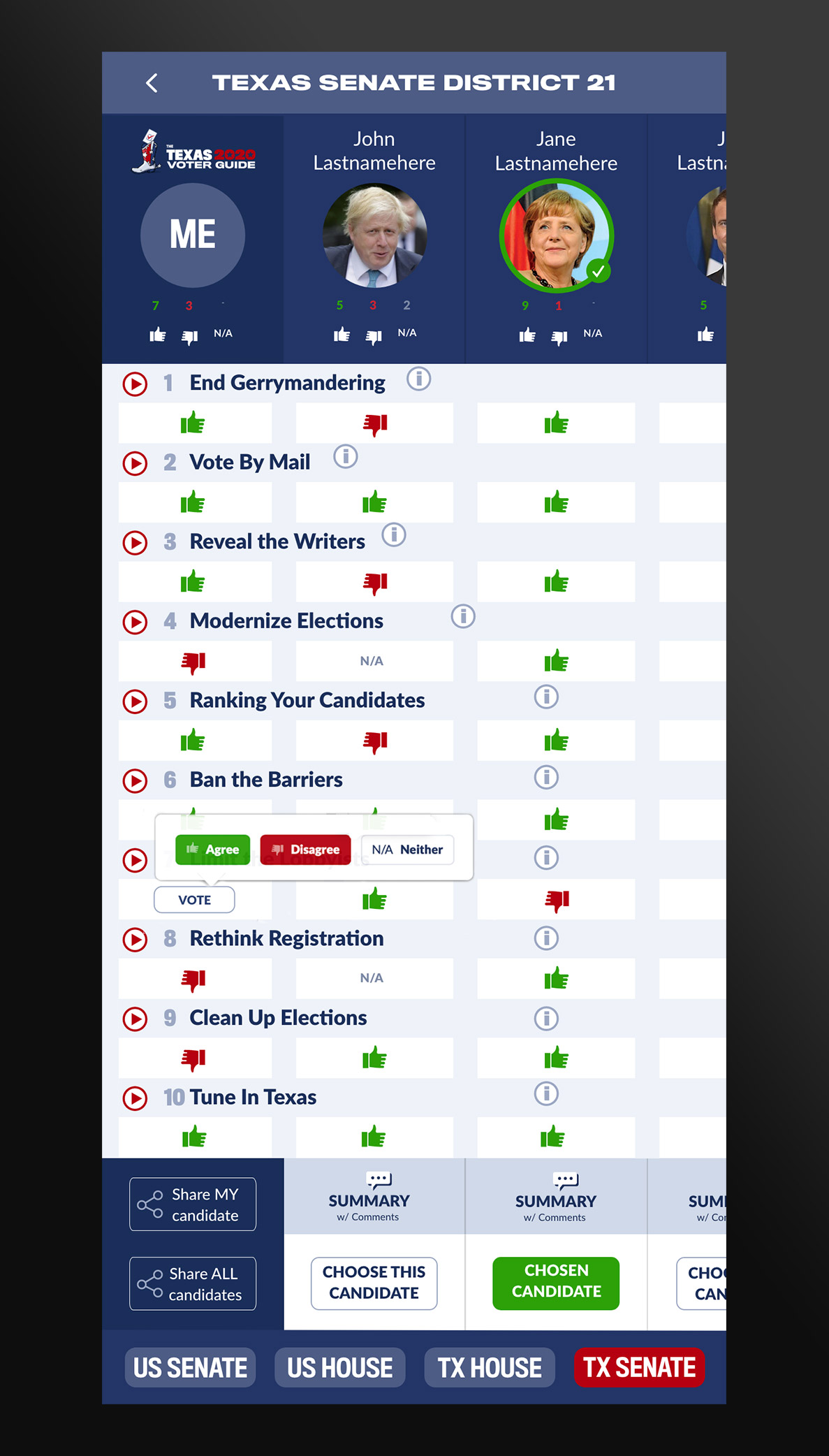 Texas2020 Mobile App